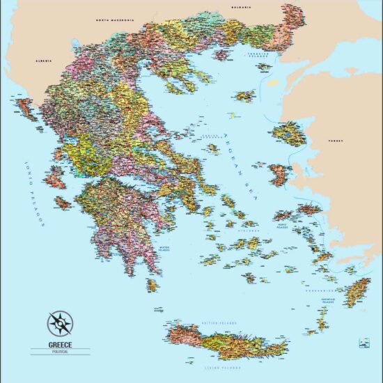 detailed map of Greece