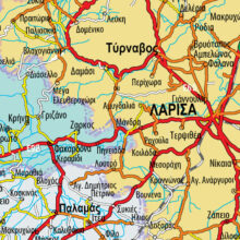 χάρτης Θεσσαλίας λεπτομέρεια