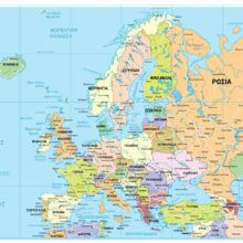 χάρτης Ευρώπης πολιτικός οδικός