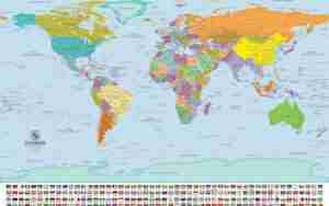 Παγκόσμιος Χάρτης πολιτικός ΚΩΔ.GR221 Παγκόσμιος χάρτης πολιτικός στα Ελληνικά . Παγκόσμιος πολιτικός χάρτης. Πολύ λεπτομερής & διακοσμητικός χάρτης πολιτικός.